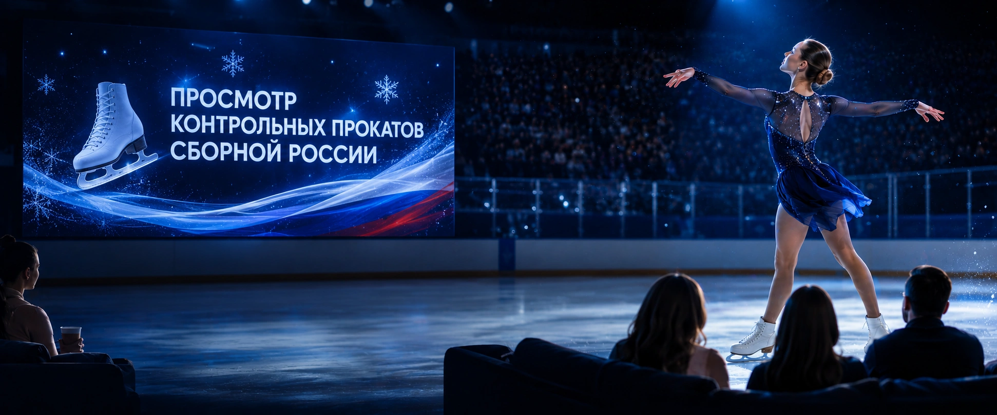 Корпоративное мероприятие клуба фигурного катания «Просмотр контрольных прокатов сборной России»